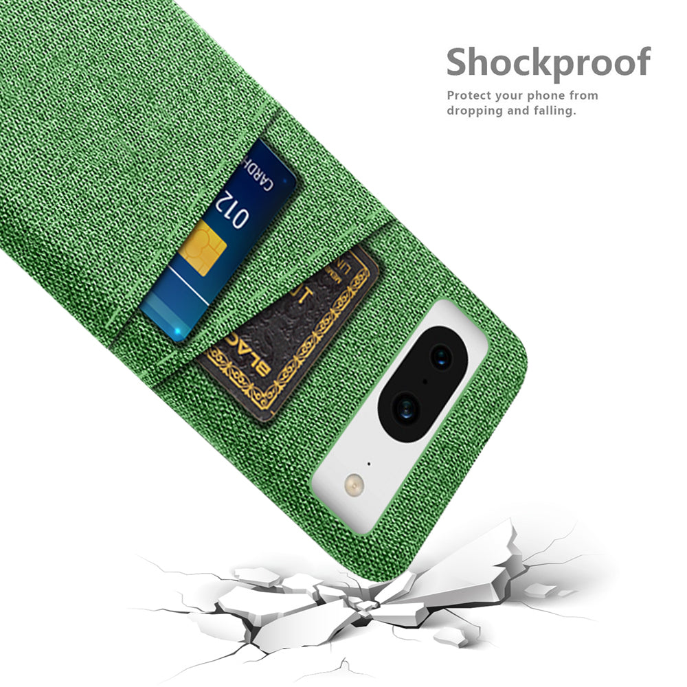 For Google Pixel 8 Case Cloth Texture Scratch-resistant Phone Shell with Dual Card Holder For Google Pixel 8 Case Cloth Texture Scratch-resistant Phone Shell with Dual Card Holder